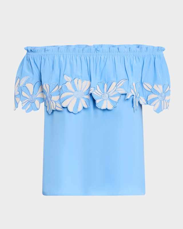 Terri Embroidered Off-Shoulder Blous